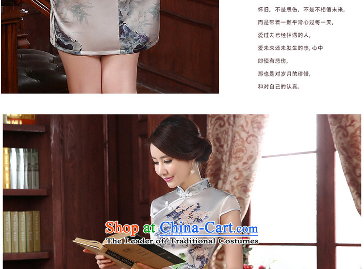 At 2015 new pro-chiu daily improved stylish short of Sau San short-sleeved retro girls of the forklift truck cheongsam dress light gray 2XL- waist 80 cm photo, prices, brand platters! The elections are supplied in the national character of distribution, so action, buy now enjoy more preferential! As soon as possible.