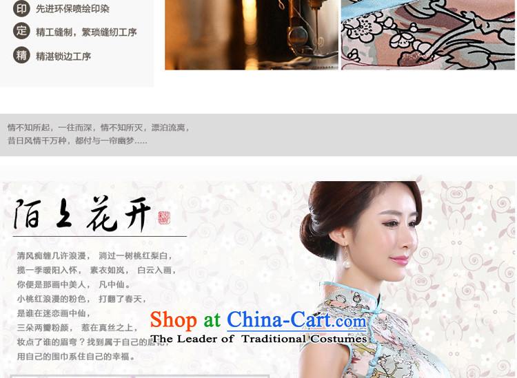 The pro-am daily autumn 2015 new short of Sau San retro improved stylish short-sleeved girls of the forklift truck cheongsam dress light blue L-waist 73cm picture, prices, brand platters! The elections are supplied in the national character of distribution, so action, buy now enjoy more preferential! As soon as possible.