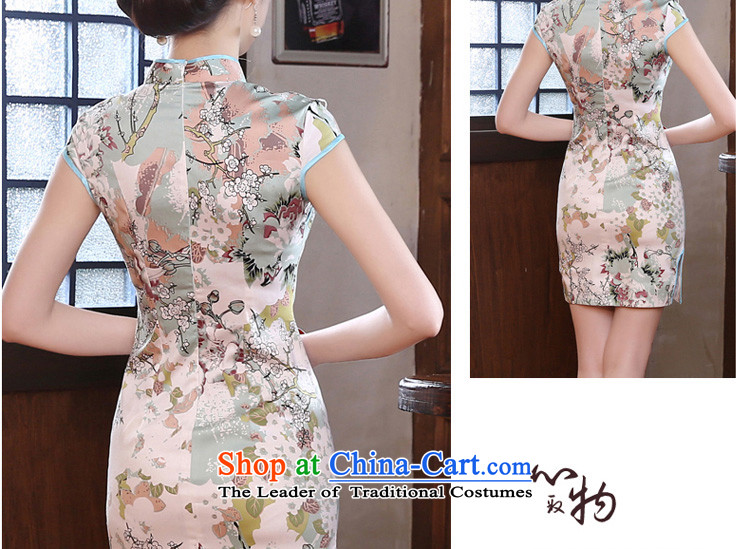 The pro-am daily autumn 2015 new short of Sau San retro improved stylish short-sleeved girls of the forklift truck cheongsam dress light blue L-waist 73cm picture, prices, brand platters! The elections are supplied in the national character of distribution, so action, buy now enjoy more preferential! As soon as possible.