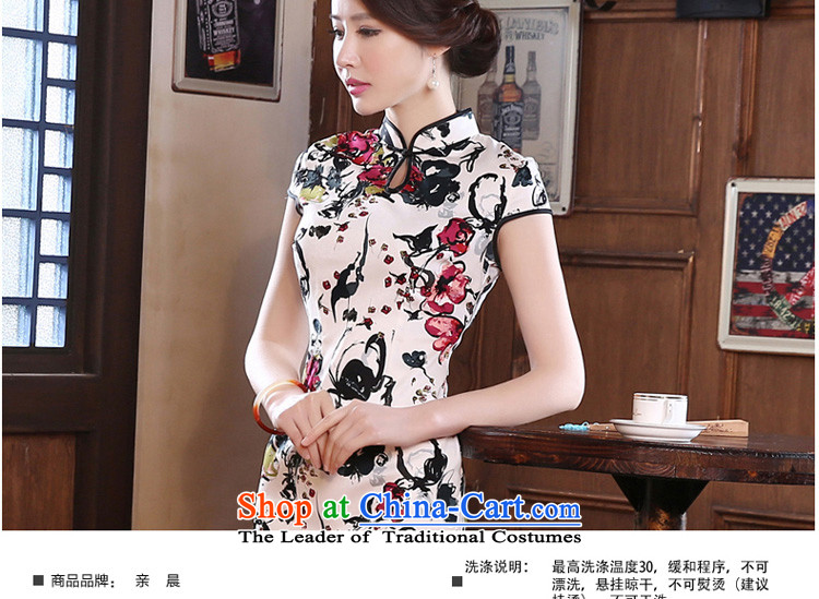 The new 2015 pro-morning daily fall short of the improved Stylish retro short-sleeve on the breast of the forklift truck girls cheongsam dress suit 2XL- waist 80 cm photo, prices, brand platters! The elections are supplied in the national character of distribution, so action, buy now enjoy more preferential! As soon as possible.