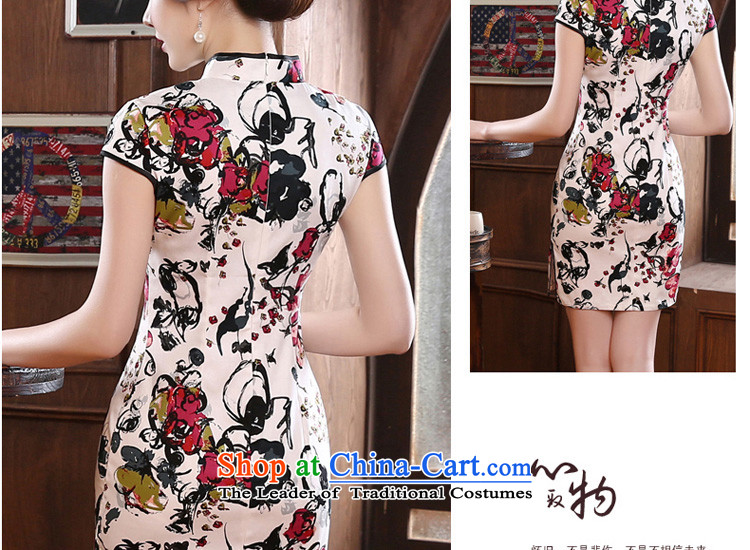 The new 2015 pro-morning daily fall short of the improved Stylish retro short-sleeve on the breast of the forklift truck girls cheongsam dress suit 2XL- waist 80 cm photo, prices, brand platters! The elections are supplied in the national character of distribution, so action, buy now enjoy more preferential! As soon as possible.