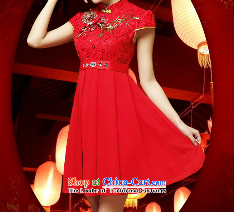 In the summer and autumn Chinese bride Summer Wedding dress red bows to thick MM high waist pregnant women cheongsam short-sleeved short skirts XL Photo, prices, brand platters! The elections are supplied in the national character of distribution, so action, buy now enjoy more preferential! As soon as possible.