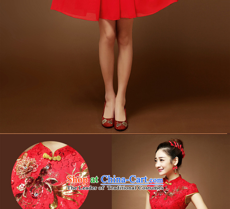 In the summer and autumn Chinese bride Summer Wedding dress red bows to thick MM high waist pregnant women cheongsam short-sleeved short skirts XL Photo, prices, brand platters! The elections are supplied in the national character of distribution, so action, buy now enjoy more preferential! As soon as possible.