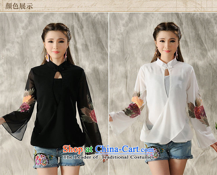 Matami Ng 2015 Spring/Summer new national wind long-sleeved shirt qipao hand-painted white XXL picture, prices, brand platters! The elections are supplied in the national character of distribution, so action, buy now enjoy more preferential! As soon as possible.