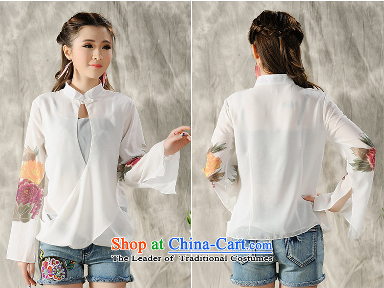 Matami Ng 2015 Spring/Summer new national wind long-sleeved shirt qipao hand-painted white XXL picture, prices, brand platters! The elections are supplied in the national character of distribution, so action, buy now enjoy more preferential! As soon as possible.