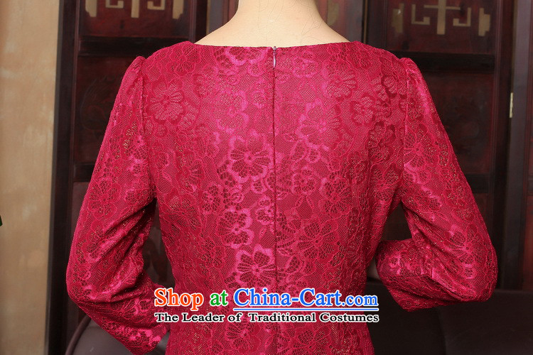 Floral Spring 2015 qipao new V-Neck lace of 9 elegant qipao Sau San daily cuff dresses dress Figure Color S picture, prices, brand platters! The elections are supplied in the national character of distribution, so action, buy now enjoy more preferential! As soon as possible.