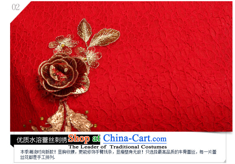 The 2015 autumn and winter new bride services cheongsam dress bows collar lace short skirt, stylish wedding dresses improved red flower cheongsam red XXL picture, prices, brand platters! The elections are supplied in the national character of distribution, so action, buy now enjoy more preferential! As soon as possible.