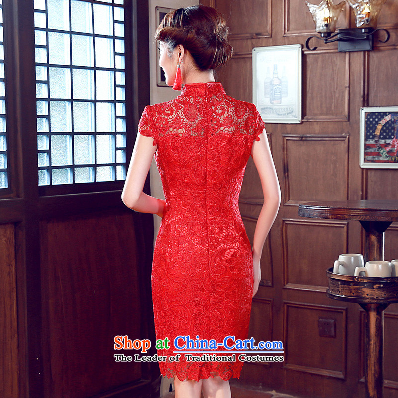 Syria cheongsam dress time new bride with a drink service improvement wedding dresses and Stylish retro short, red wedding dresses bride wedding dress bows service long S time crowsfoot Syrian shopping on the Internet has been pressed.