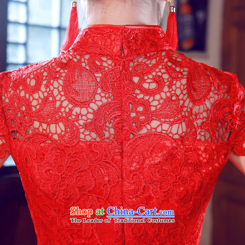 Syria cheongsam dress time new bride with a drink service improvement wedding dresses and Stylish retro short, red wedding dresses bride wedding dress bows service long S time crowsfoot Syrian shopping on the Internet has been pressed.
