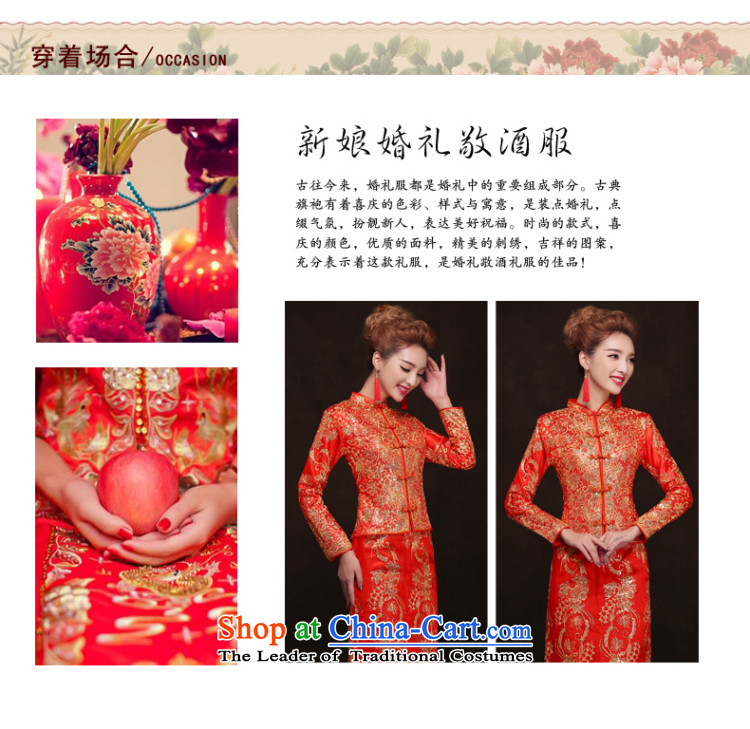 Time Syrian Chinese Wedding dress-soo qipao Wo Long service long-sleeved clothing bride qipao toasting champagne bows service M picture, prices, brand platters! The elections are supplied in the national character of distribution, so action, buy now enjoy more preferential! As soon as possible.
