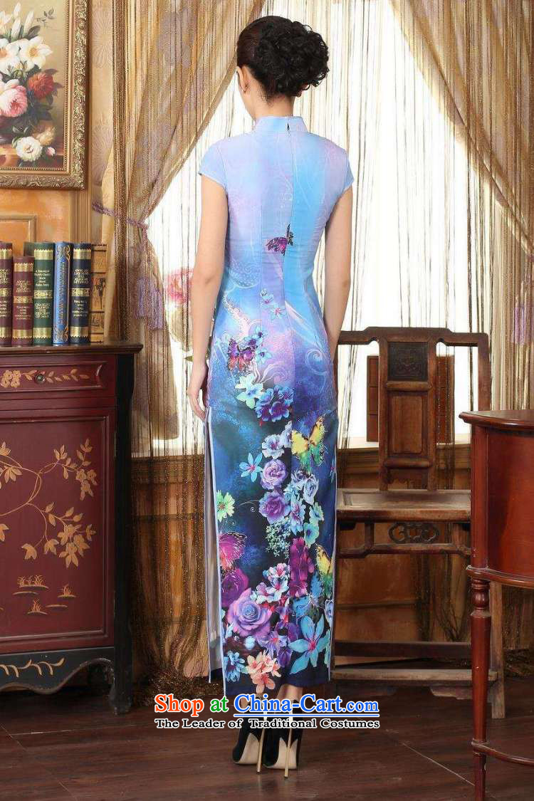 158 Jing Ms. Tang dynasty qipao Doi Fong water droplets collar short-sleeve long double qipao Sau San light blue XL Photo, prices, brand platters! The elections are supplied in the national character of distribution, so action, buy now enjoy more preferential! As soon as possible.