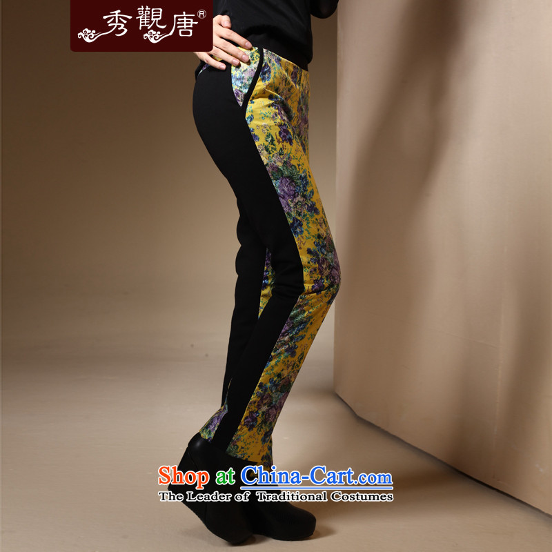 Sau Kwun Tong Tang Dynasty Jimmy Ms. multimedia stamp of ethnic Chinese Bonfrere looked as casual winter 2015 new long trousers K31057 warm yellow M Soo-Kwun Tong shopping on the Internet has been pressed.