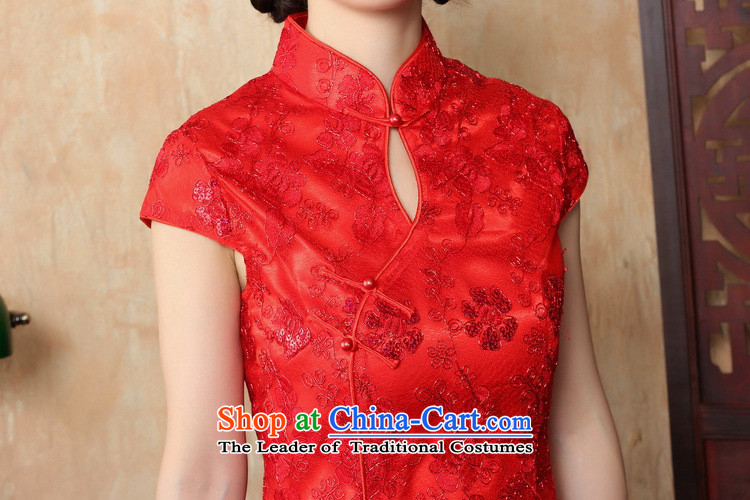 Floral red bride wedding dress qipao summer female Chinese antique flower embroidery short of qipao and improved noble red XL Photo, prices, brand platters! The elections are supplied in the national character of distribution, so action, buy now enjoy more preferential! As soon as possible.