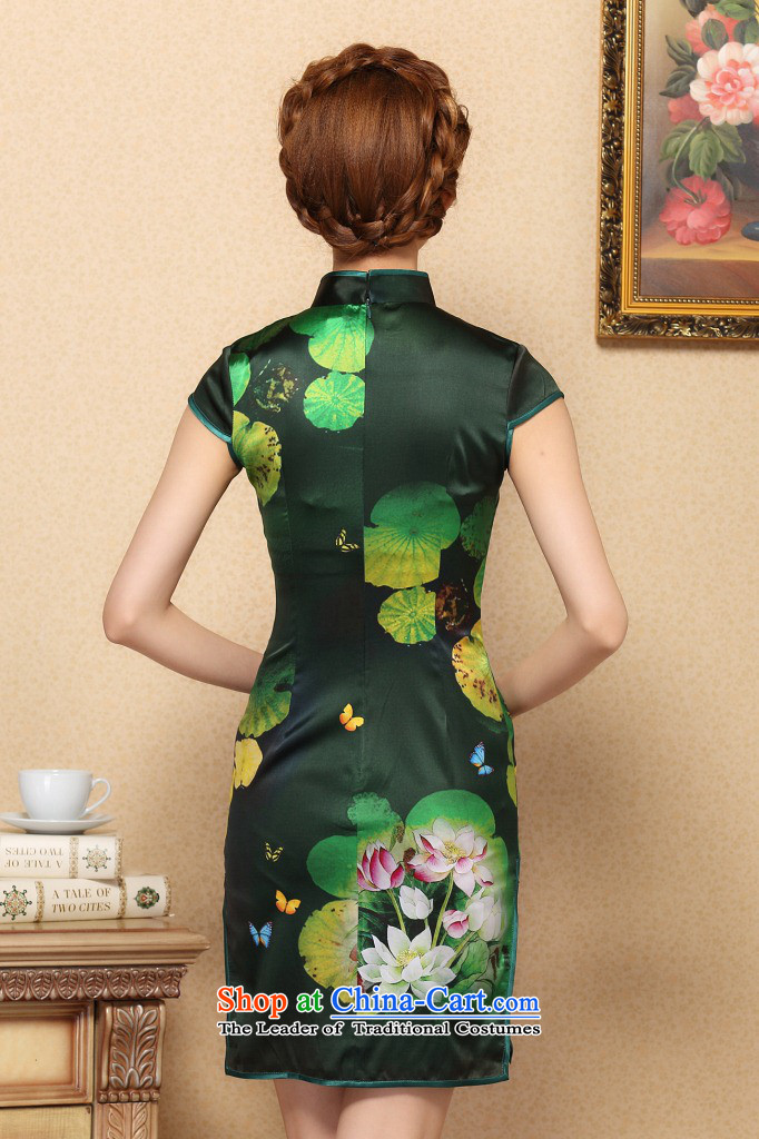 Dan smoke summer cheongsam dress new Tang Dynasty Green Silk Cheongsam cool in the dos Santos I should be grateful if you would have silk cheongsam dress stylish figure color L picture, prices, brand platters! The elections are supplied in the national character of distribution, so action, buy now enjoy more preferential! As soon as possible.