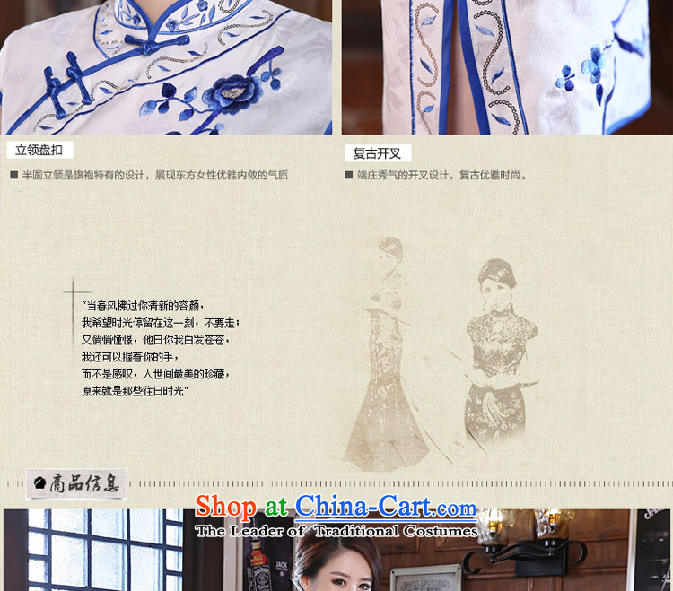 The new 2015 pro-morning daily short of Sau San retro improved graphics thin on the forklift truck stylish girl cheongsam dress white S picture, prices, brand platters! The elections are supplied in the national character of distribution, so action, buy now enjoy more preferential! As soon as possible.