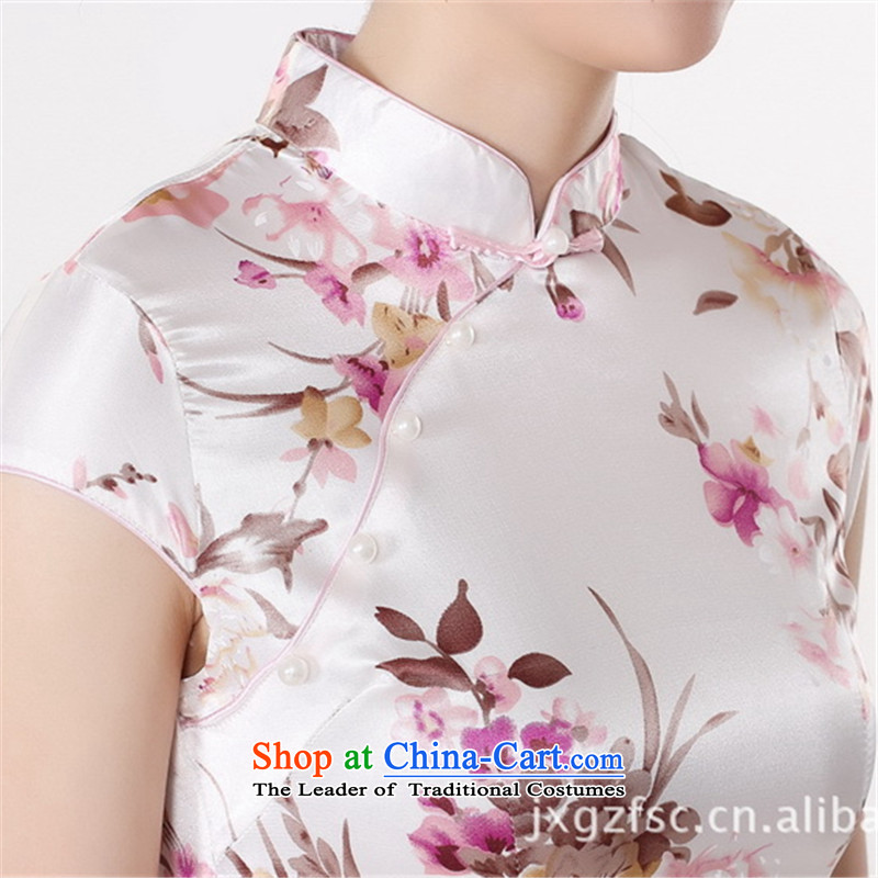 Ms Au King-jung picking to a new summer for women short-sleeved qipao and elegant reminiscent of the post's medium to long term, short-sleeved cheongsam dress female D0183 XL, Ms Au King Jung-picking to , , , shopping on the Internet