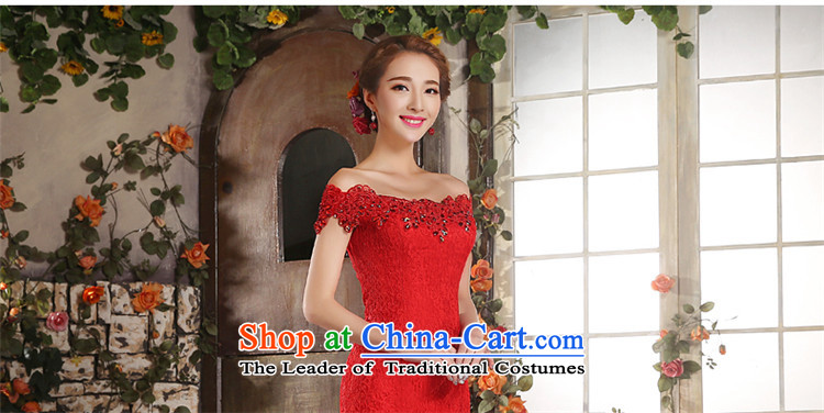 Toasting champagne bride services. crowsfoot tslyzm slotted shoulder wedding dresses skirt improved dulls long) 2015 Chinese wedding dress lace Ms. Red M pictures Sau San, prices, brand platters! The elections are supplied in the national character of distribution, so action, buy now enjoy more preferential! As soon as possible.