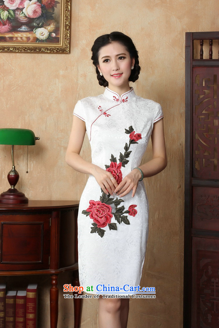 C.o.d. Jie in Wisconsin, Spring Summer lady elegant collar manually detained embroidered dress women Sau San qipao Y White XL Photo, prices, brand platters! The elections are supplied in the national character of distribution, so action, buy now enjoy more preferential! As soon as possible.