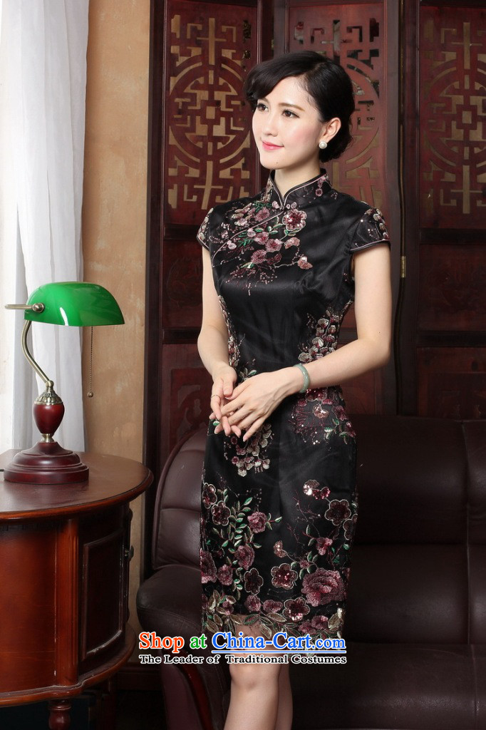 Dan smoke summer new cheongsam Tang Women's clothes silk cheongsam dress suit Chinese creases improved national wind lace qipao Figure 2XL color pictures, prices, brand platters! The elections are supplied in the national character of distribution, so action, buy now enjoy more preferential! As soon as possible.