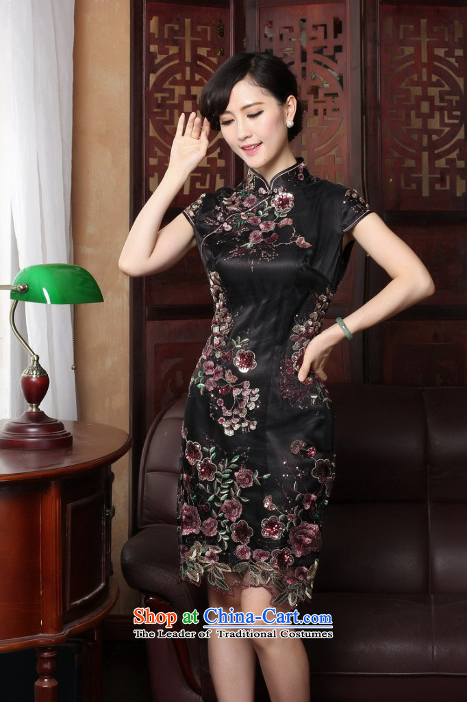 Dan smoke summer new cheongsam Tang Women's clothes silk cheongsam dress suit Chinese creases improved national wind lace qipao Figure 2XL color pictures, prices, brand platters! The elections are supplied in the national character of distribution, so action, buy now enjoy more preferential! As soon as possible.