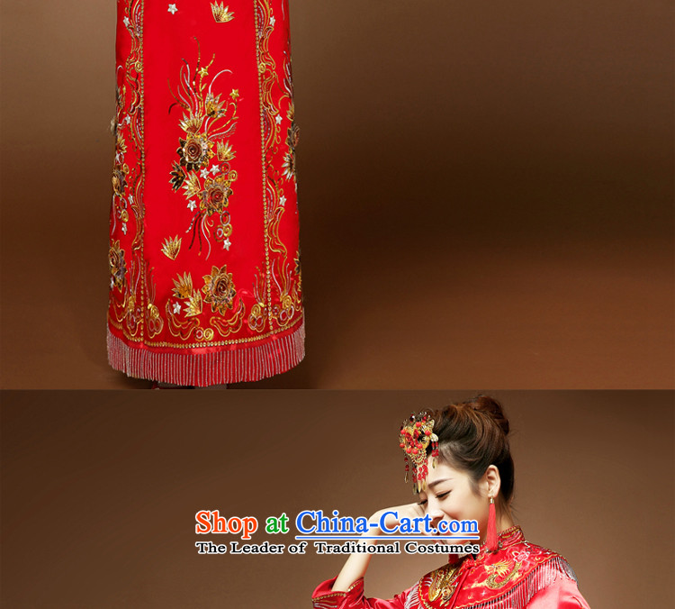 Use the dragon skirt-soo wo services Fall/Winter Collections marriages Chinese cheongsam dress uniform bows RED M picture, prices, brand platters! The elections are supplied in the national character of distribution, so action, buy now enjoy more preferential! As soon as possible.