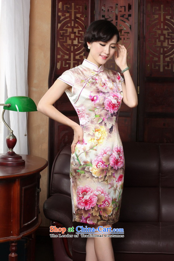 Figure for summer flowers new Tang dynasty cheongsam dress herbs extract retro Silk Cheongsam country color Tianxiang short-sleeved gown figure color qipao L picture, prices, brand platters! The elections are supplied in the national character of distribution, so action, buy now enjoy more preferential! As soon as possible.
