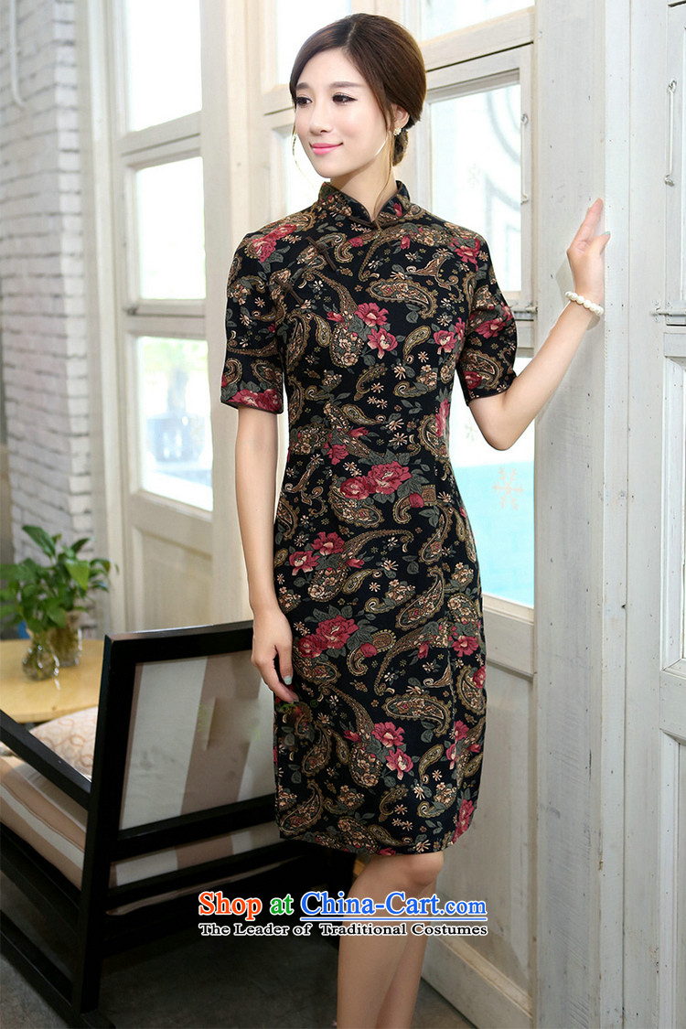 C.o.d. Jie of the spring and summer Women's clothes improved in collar lining in the cuff has long cotton linen word manually detained qipao cashew flower Sau San XL Photo, prices, brand platters! The elections are supplied in the national character of distribution, so action, buy now enjoy more preferential! As soon as possible.