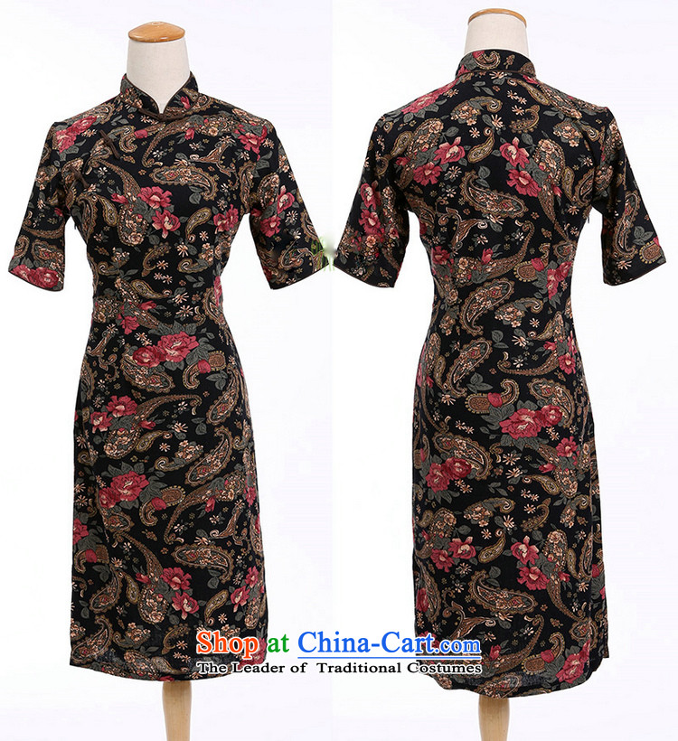 C.o.d. Jie of the spring and summer Women's clothes improved in collar lining in the cuff has long cotton linen word manually detained qipao cashew flower Sau San XL Photo, prices, brand platters! The elections are supplied in the national character of distribution, so action, buy now enjoy more preferential! As soon as possible.