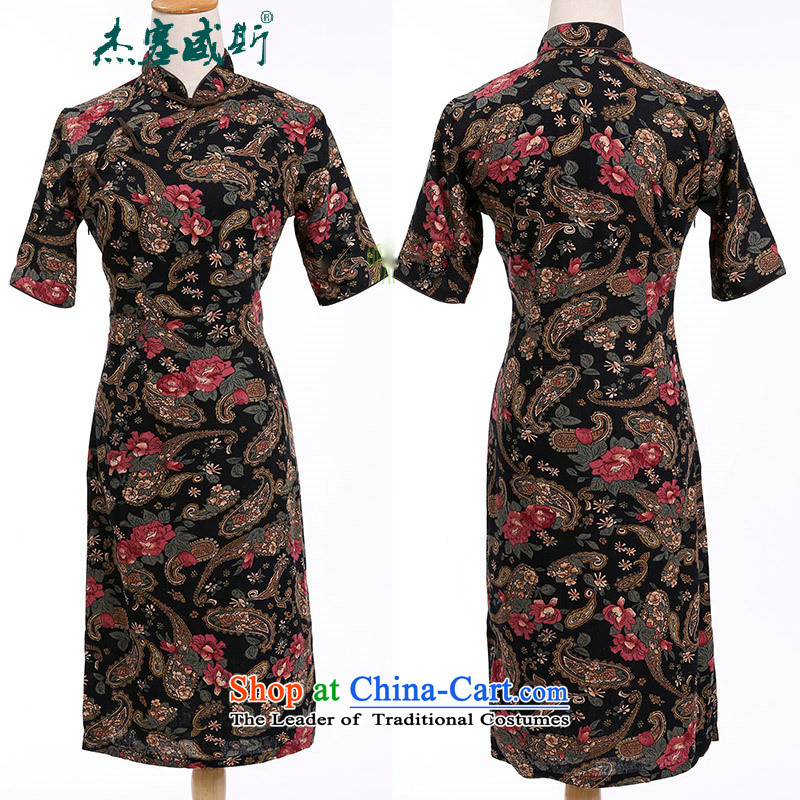 C.o.d. Jie of the spring and summer Women's clothes improved in collar lining in the cuff has long cotton linen word manually detained qipao cashew nuts spend XL, Sau San Jie in Wisconsin, , , , shopping on the Internet