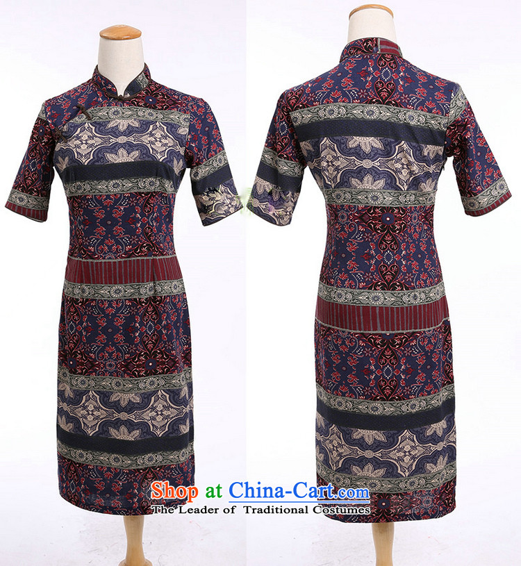 C.o.d. Jie of the spring and summer women elegant classical spell color improved collar lining in long cotton linen word manually detained qipao cheongsam dress classical spell color pictures, price qipao XL, brand platters! The elections are supplied in the national character of distribution, so action, buy now enjoy more preferential! As soon as possible.