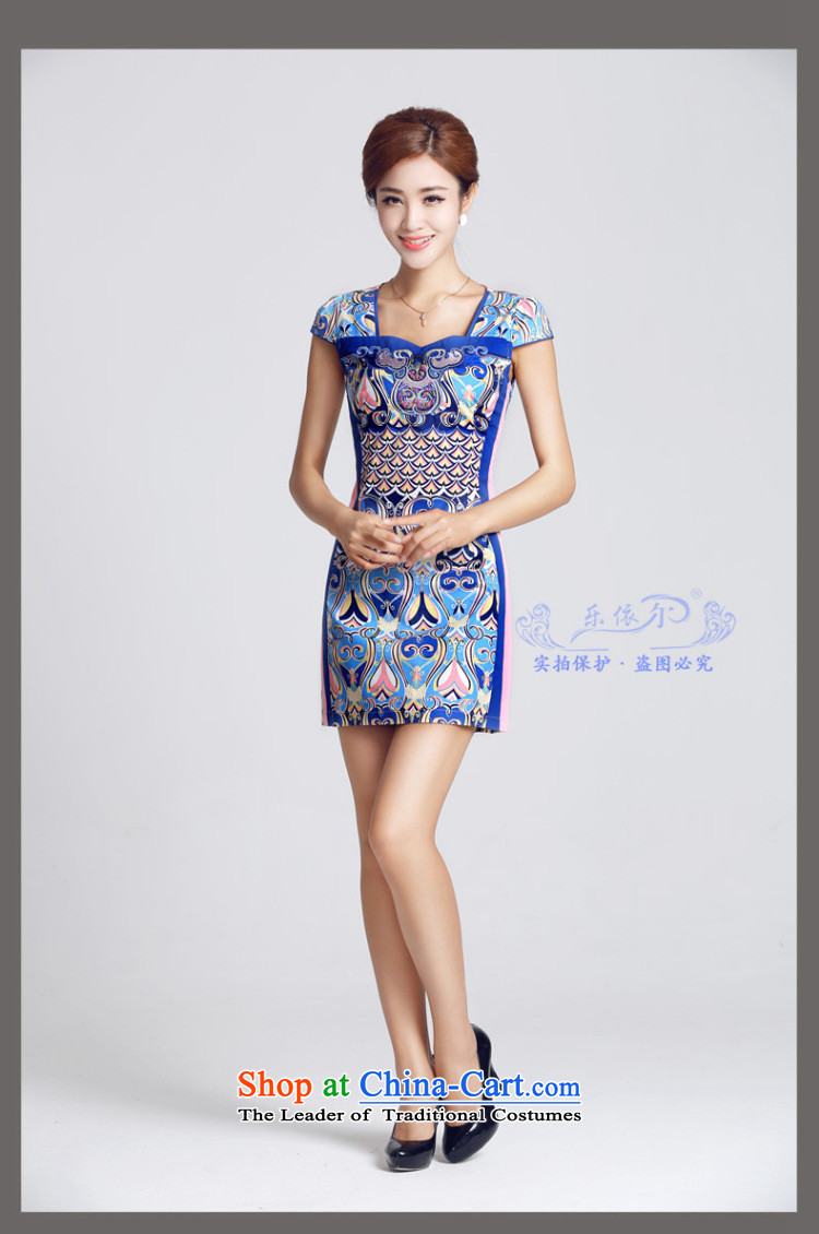 In accordance with the American female, porcelain pattern short qipao new spring of daily cheongsam dress lady female LYE33301 BLUE L picture, prices, brand platters! The elections are supplied in the national character of distribution, so action, buy now enjoy more preferential! As soon as possible.