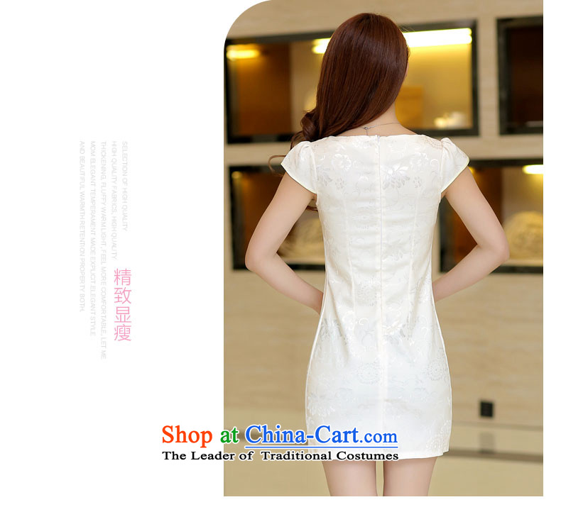 Pca2015 Spring Summer stylish Sau San short-sleeved qipao 521106 elegant improved White XL Photo, prices, brand platters! The elections are supplied in the national character of distribution, so action, buy now enjoy more preferential! As soon as possible.