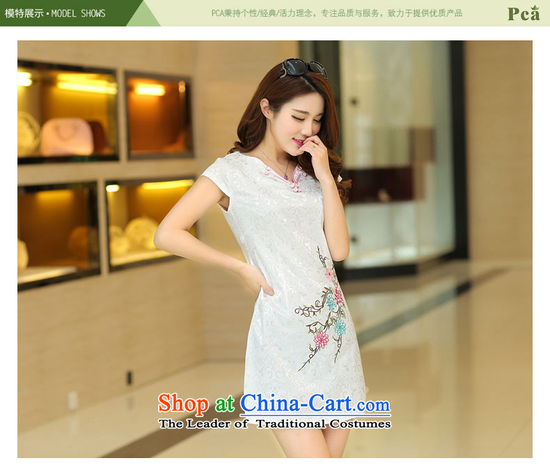 Pca replacing Tang dynasty spring and summer new short-sleeved qipao improved China wind embroidered graphics thin white L pictures, 521108 prices, brand platters! The elections are supplied in the national character of distribution, so action, buy now enjoy more preferential! As soon as possible.