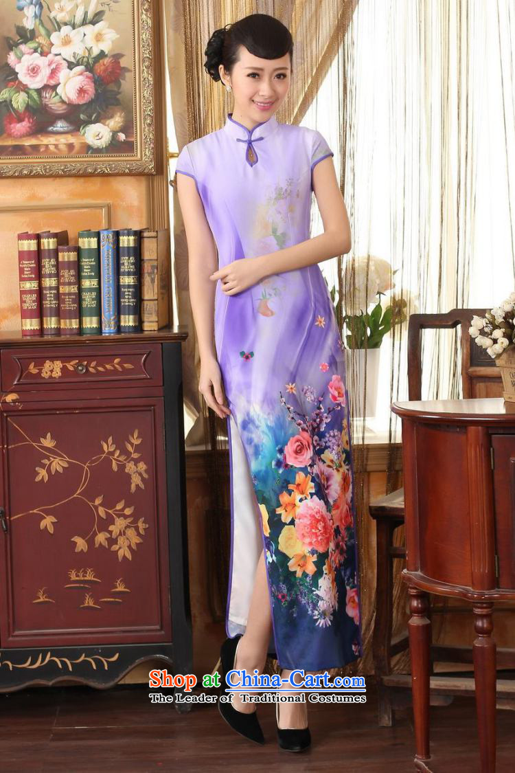 On Optimizing Options, Tang dynasty qipao Doi Fong water droplets collar short-sleeve long double qipao Sau San light blue 2XL Photo, prices, brand platters! The elections are supplied in the national character of distribution, so action, buy now enjoy more preferential! As soon as possible.