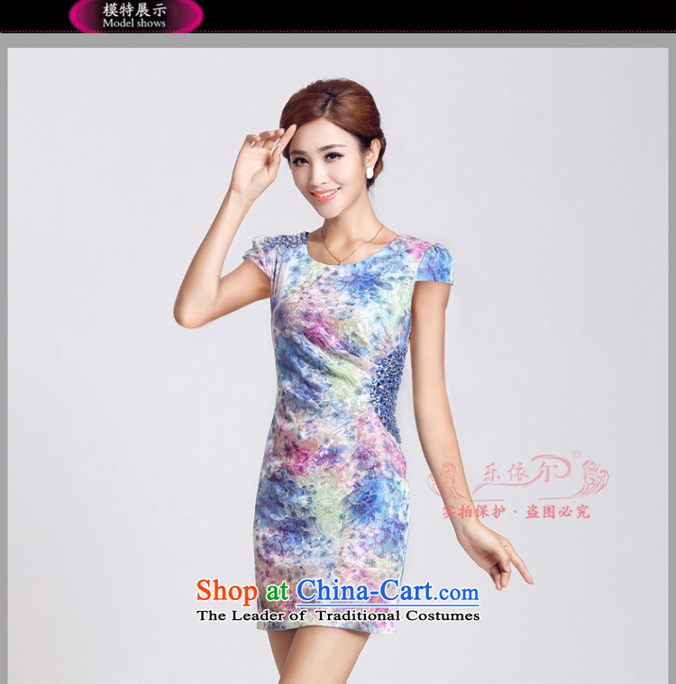 In accordance with the American's summer short-sleeved cheongsam dress Sau San package and female-to-day lady short qipao LYE66622 BLUE XL Photo, prices, brand platters! The elections are supplied in the national character of distribution, so action, buy now enjoy more preferential! As soon as possible.