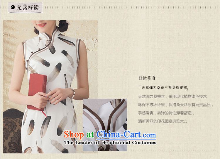 A Pinwheel Without Wind Valley Yu Chun Yat load new stamp Silk Cheongsam Stylish retro improved short cheongsam dress summer White XL after 2 5, picture, prices, brand platters! The elections are supplied in the national character of distribution, so action, buy now enjoy more preferential! As soon as possible.