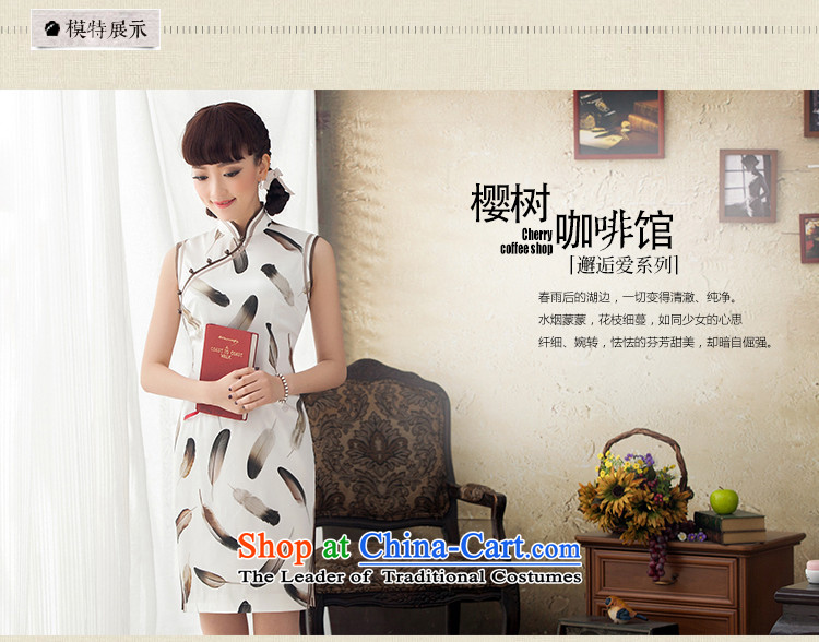 A Pinwheel Without Wind Valley Yu Chun Yat load new stamp Silk Cheongsam Stylish retro improved short cheongsam dress summer White XL after 2 5, picture, prices, brand platters! The elections are supplied in the national character of distribution, so action, buy now enjoy more preferential! As soon as possible.