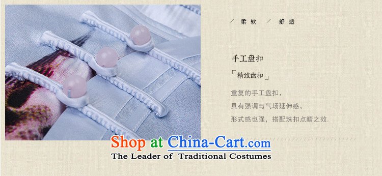 A Pinwheel Without Wind Flower trough Yat spring and summer load new long Silk Cheongsam improvements stamp retro daily cheongsam dress blue XL Photo, prices, brand platters! The elections are supplied in the national character of distribution, so action, buy now enjoy more preferential! As soon as possible.