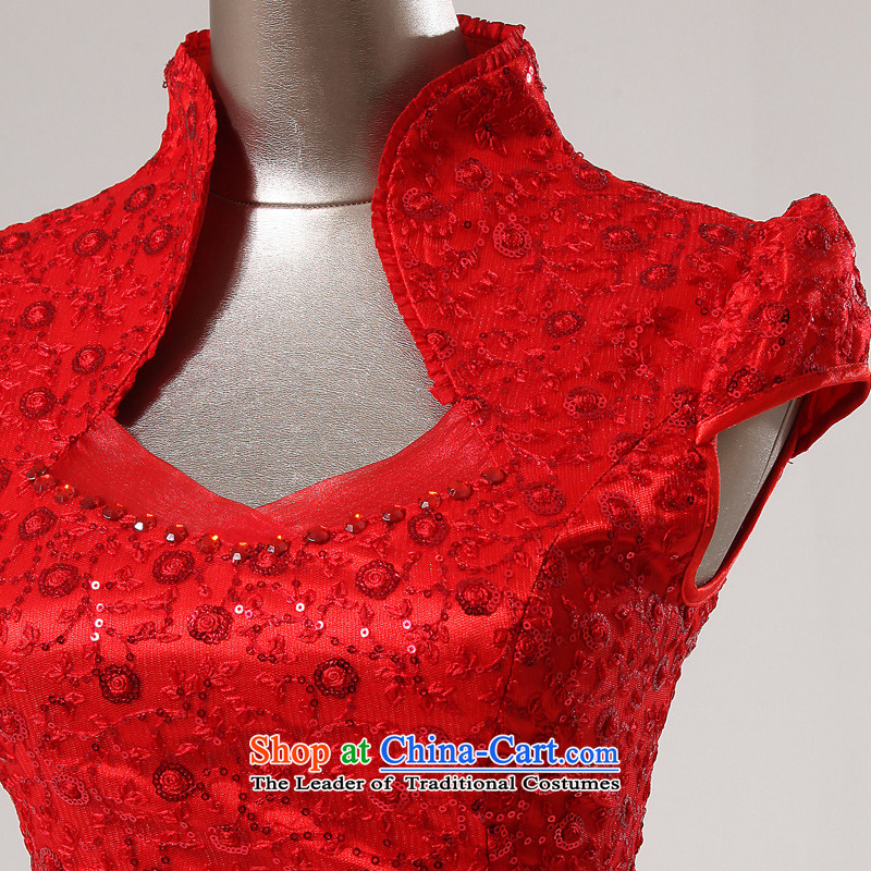 Honeymoon bride 2015 new bride short of Qipao summer improved qipao bows services red qipao summer RED M, Sau San honeymoon bride shopping on the Internet has been pressed.