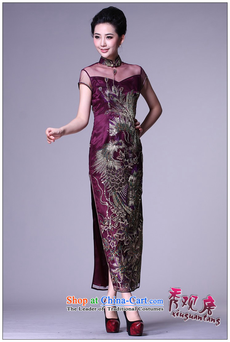 [Sau Kwun Tong] double-bong-Chaoyang Positioning Phoenix lace cheongsam long length of the forklift truck qipao gown G81157 upscale evening purple XL Photo, prices, brand platters! The elections are supplied in the national character of distribution, so action, buy now enjoy more preferential! As soon as possible.