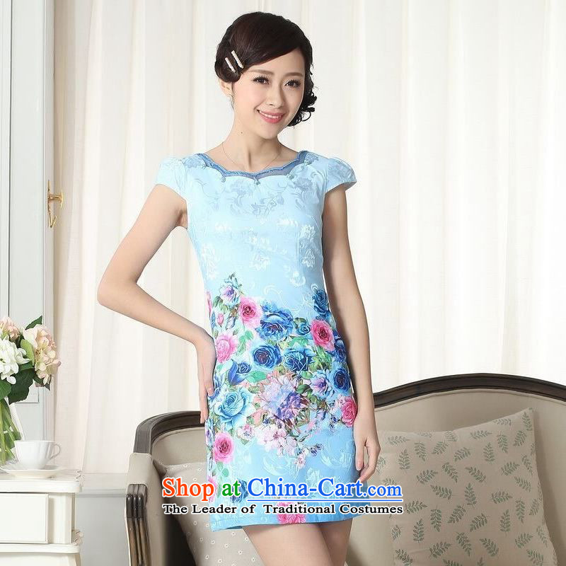 158 Jing new summer elegance Tang dynasty qipao improved graphics thin short cheongsam picture color 2XL, 158 jing shopping on the Internet has been pressed.
