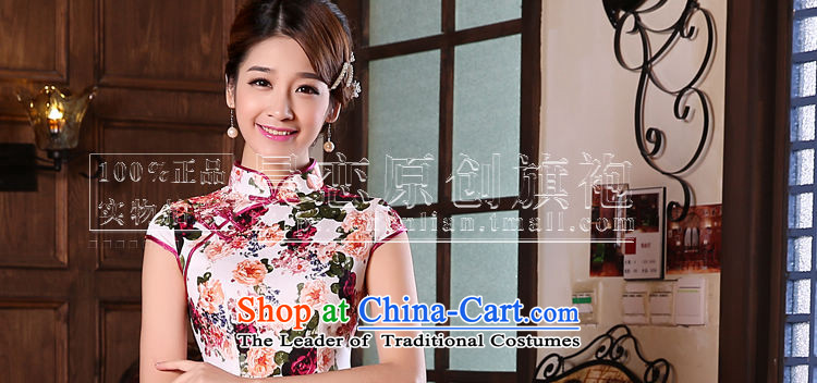 Land 2015 summer morning new Stylish retro short of improved cheongsam dress Chinese daily stunning rose red 155/S picture, prices, brand platters! The elections are supplied in the national character of distribution, so action, buy now enjoy more preferential! As soon as possible.