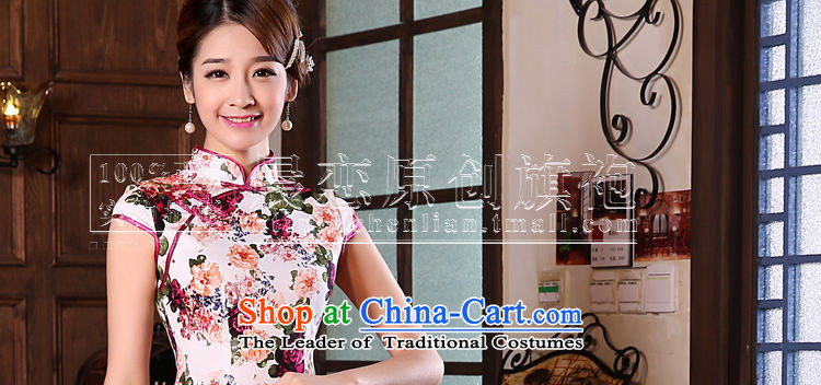 Land 2015 summer morning new Stylish retro short of improved cheongsam dress Chinese daily stunning rose red 155/S picture, prices, brand platters! The elections are supplied in the national character of distribution, so action, buy now enjoy more preferential! As soon as possible.