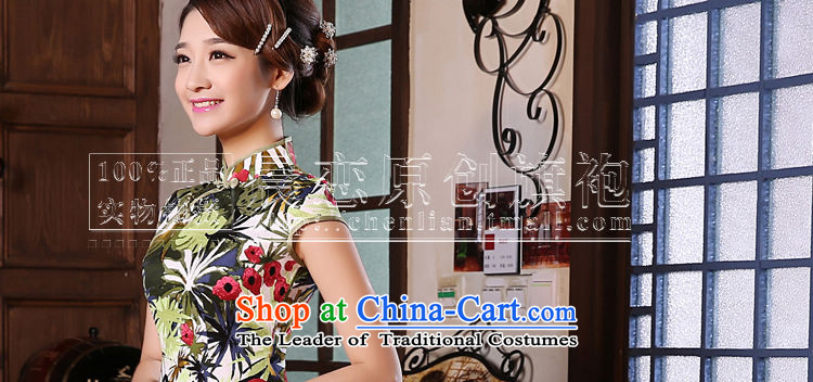Land 2015 summer morning new Stylish retro short of improved cheongsam dress Chinese daily green dye 155/S green picture, prices, brand platters! The elections are supplied in the national character of distribution, so action, buy now enjoy more preferential! As soon as possible.
