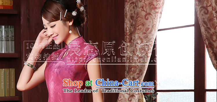 Morning new qipao Land summer retro long improved stylish herbs extract silk Chinese cheongsam dress in red in the red L picture, prices, brand platters! The elections are supplied in the national character of distribution, so action, buy now enjoy more preferential! As soon as possible.