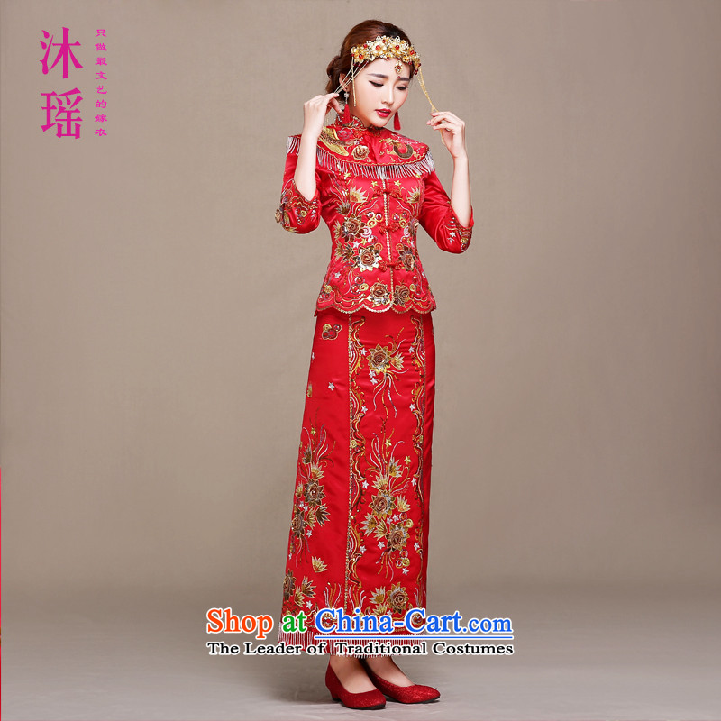 Bathing in the same 2015 angelbaby Yao New Sau Wo Service bridal dresses Soo kimono costume marriage solemnisation Chinese dragon and high-end use red XL chest 97CM, Mu Yao , , , shopping on the Internet