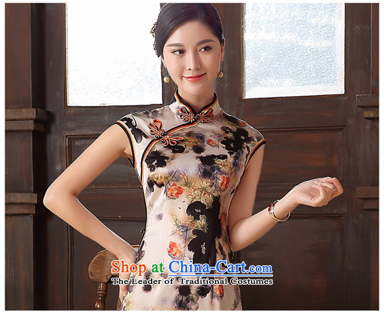[Sau Kwun Tong] purple ink Silk Cheongsam summer king upscale silk cheongsam dress QD5104 stamp retro suit XXL picture, prices, brand platters! The elections are supplied in the national character of distribution, so action, buy now enjoy more preferential! As soon as possible.