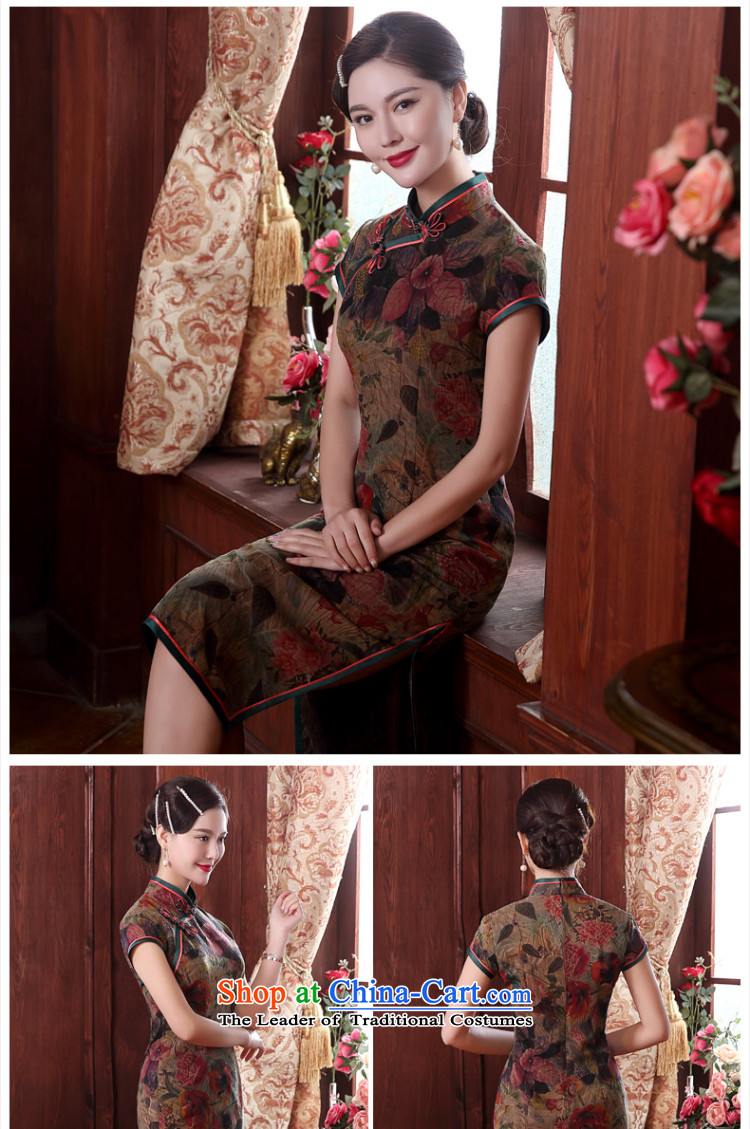 [Sau Kwun Tong] deplores the flower fragrance silk yarn high-end qipao cloud temperament in summer long skirt manual tray retro qipao QD5113 detained suit XL Photo, prices, brand platters! The elections are supplied in the national character of distribution, so action, buy now enjoy more preferential! As soon as possible.