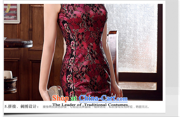[Sau Kwun Tong] Tse Land 2015 Summer antique dresses improved open sexy female cheongsam dress KD5154 wine red S picture, prices, brand platters! The elections are supplied in the national character of distribution, so action, buy now enjoy more preferential! As soon as possible.