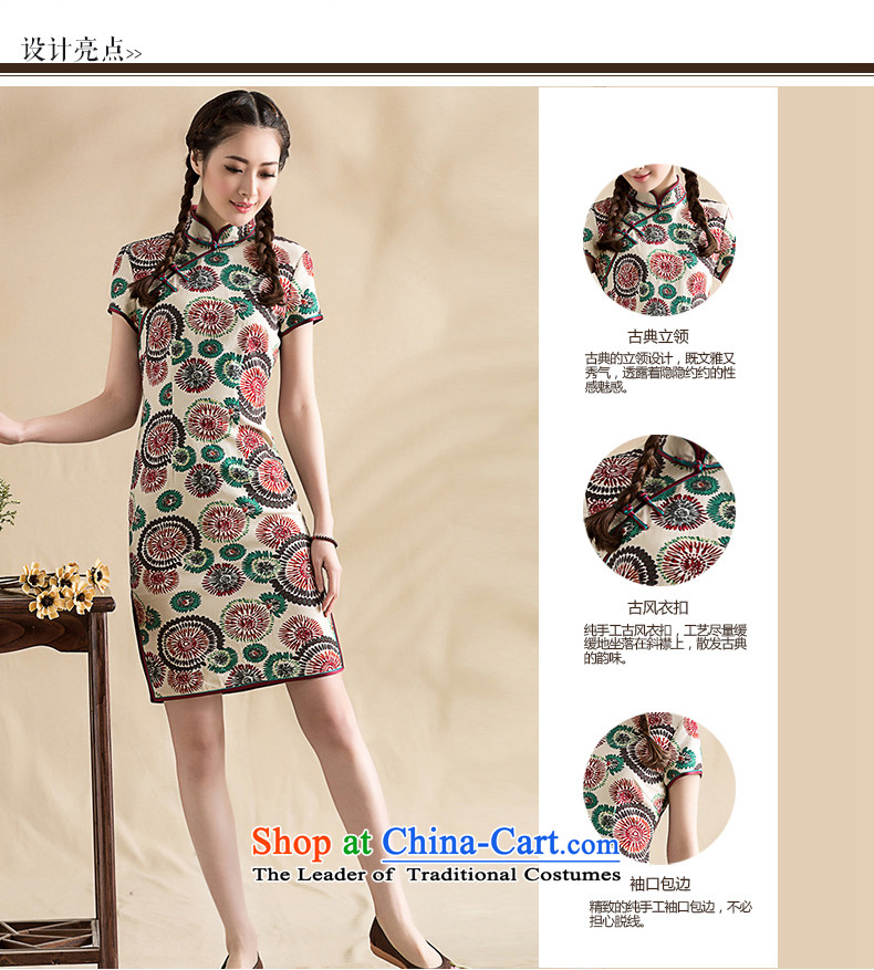 The seal on the new spring and summer 2015 cotton linen daily floral arts cheongsam dress light of Chinese traditional ethnic women picture color M brand, prices, picture platters! The elections are supplied in the national character of distribution, so action, buy now enjoy more preferential! As soon as possible.